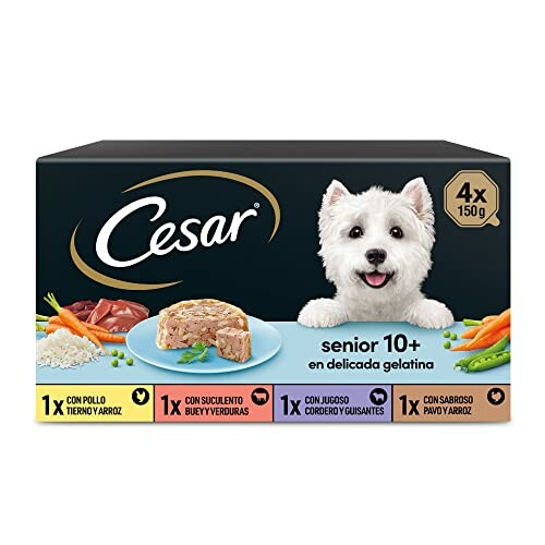 Emballage de nourriture pour chien Cesar Senior 10+ en gelée délicate