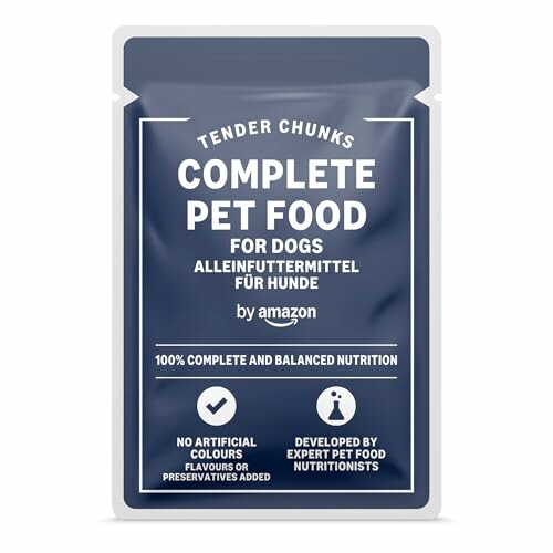 Nourriture complète pour chiens en sachet.