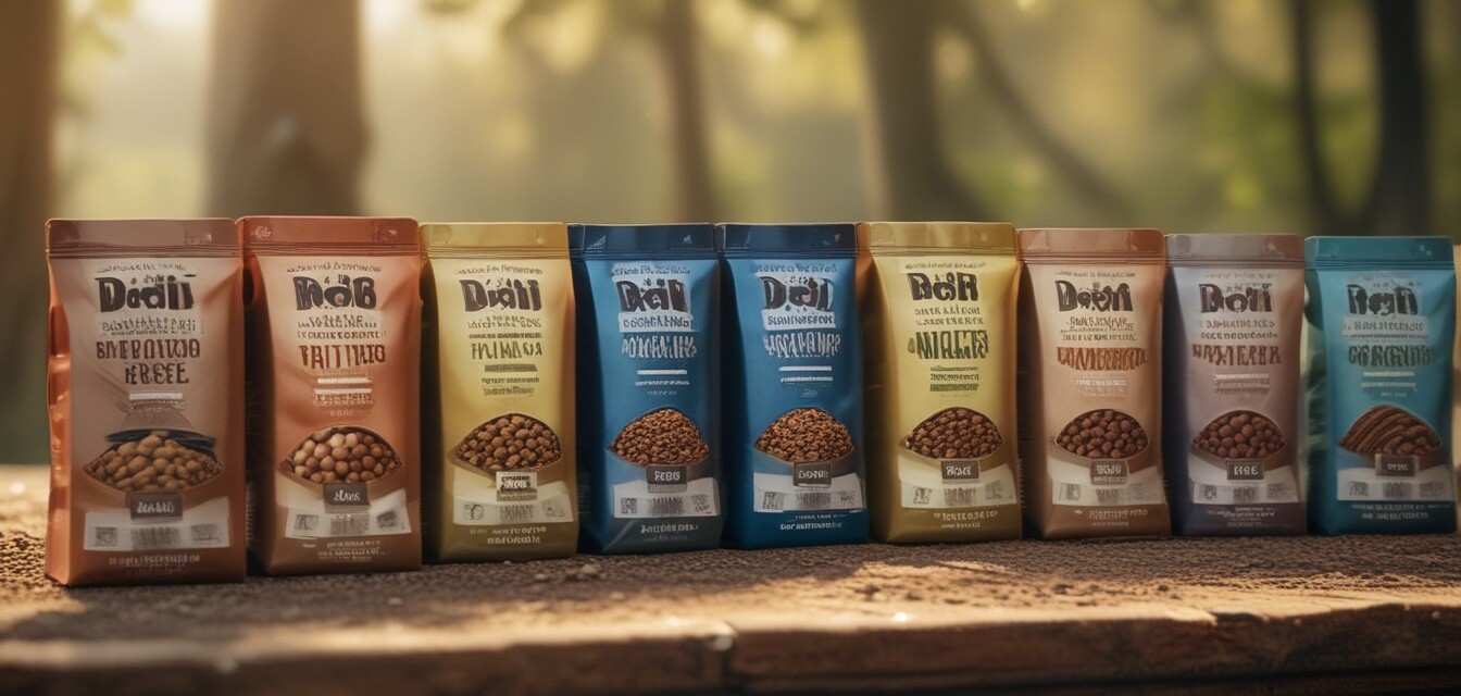 Various dog kibble brands